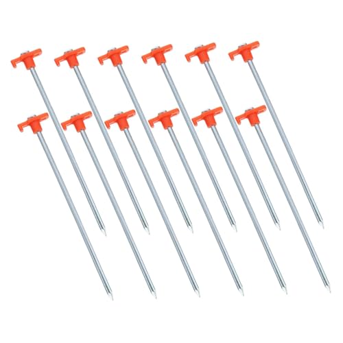 Sosoport 16 Stück Teiliges Outdoor Zelt Hering Verstärkte Stahl Zeltnägel Windfeste Bodenanker für Harte und Weiche Böden Schnelle Montage Kompatibel mit Zeltdächern und Markisen Robustes von Sosoport