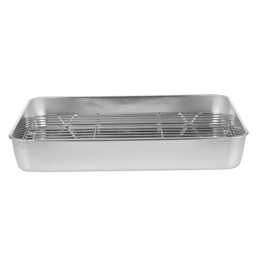 Sosoport 1Satz Backblech mit Gitterrahmen Dampf und Ölablass Funktion für Ofen und Grill Leicht zu Reinigen Rostfrei für Zuhause und Professionelle Küche Sosoport 1Satz Backblech mit Gitterrahmen Dampf und Ölablass Funktion für Ofen und Grill Leicht zu Reinigen Rostfrei für Zuhause und Professionelle Küche von Sosoport