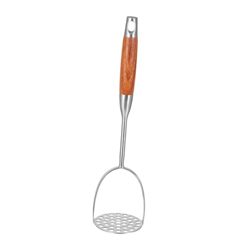 Sosoport 1Stück Kartoffelstampfer mit Holzgriff Handheld Kartoffelbrecher für Gemüse Obst Rutschfest Spülmaschinenfest für Püree und Babynahrung von Sosoport