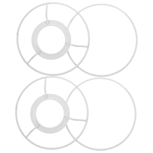 Sosoport 2 Sätze Runder Lampenschirmrahmen aus Robustem Eisen DIY Lampenschirm Gestell Rostbeständig Stabiler Lampenschirmhalter für Tischlampen und Deckenleuchten von Sosoport