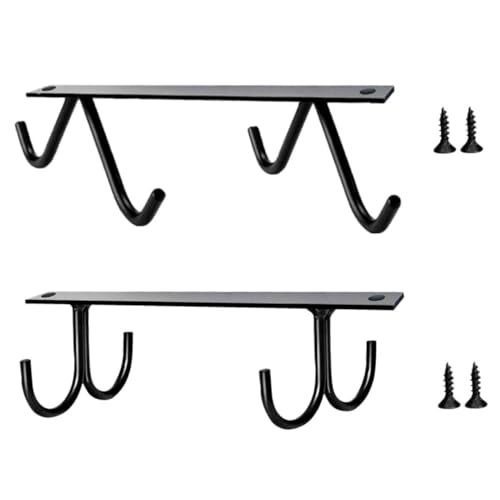 Sosoport 2 Satz Under Cabinet Tassenhalter mit Haken Multifunktionales Regal für Tassen Becher und Küchenutensilien Design für Optimale Raumausnutzung von Sosoport