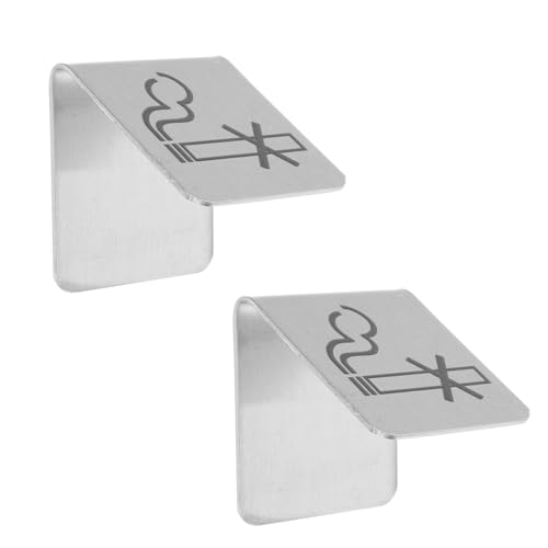 Sosoport 2 Stück Edelstahl No smoking Tischschild Doppelseitig mit Reserviert Rauchverbot hinweis Robustes Warnschild für Restaurant Hotel Büro Modernes Design für Effiziente von Sosoport