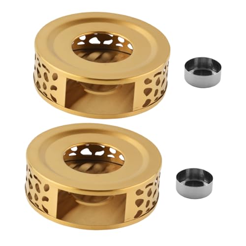 Sosoport 2 Stück Edelstahl Teewärmer mit Teelichtbasis Tragbar für Outdoor Camping und Indoor Langlebig Einfach zu Bedienen Hält Tee und Getränke Warm Vielseitig für Tee Liebhaber von Sosoport