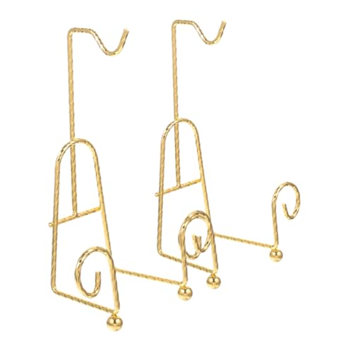 Sosoport 2 Stück Eleganter Metall Becherhalter mit Goldplattiertem Gewindedesign Platzsparender Keramik Teller Ständer für Tassen und Kaffee Vielseitiger Mug Organizer für von Sosoport