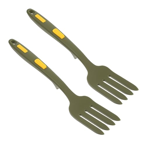Sosoport 2 Stück Ergonomische Silikon Gabeln Multifunktionale Essgabeln für und Pasta Wiederverwendbare Verschleißfeste Küchenhelfer für Zuhause für Sicheres Kochen und Servieren von Sosoport