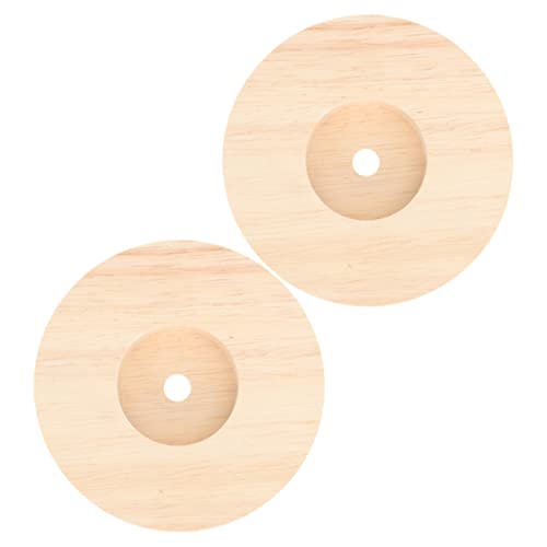 Sosoport 2 Stück Holz Tischlampenfuß Robuste Runde Holzsockel für DIY Tischlampen Stabiler Holzlampenständer aus Hochwertigem Material für Schlafzimmer und Wohnzimmer von Sosoport