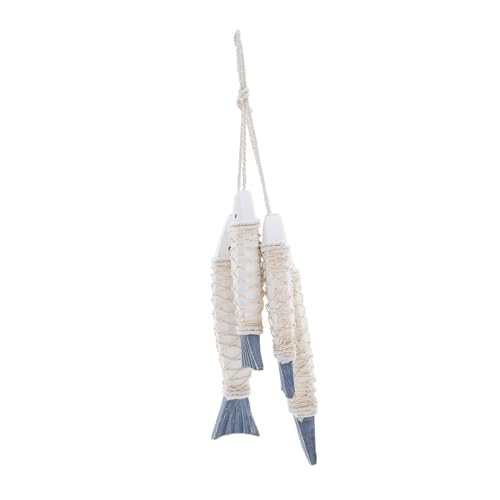 Sosoport 2 Stück Holzfisch Wanddeko Mediterraner Vintage Stil Geschnitzt Rustikale Nautische Wandkunst für Küstenhaus Wohnzimmer Schlafzimmer Badezimmer von Sosoport