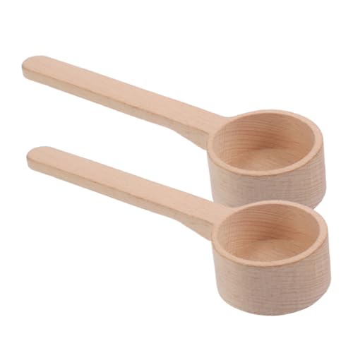 Sosoport 2 Stück Holzlöffel Lange Teelöffel für Kaffee Gewürze und Tee Robuste Küchenutensilien aus Buchenholz Leicht zu Reinigen und Tragbar für Zuhause und Gastronomie von Sosoport