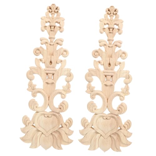Sosoport 2 Stück Holzornamente Möbel Retro Holzschnitzerei Applique aus Massivem Holz für Schrank und Kommode Stilvolle Dekoration für Zuhause Sosoport 2 Stück Holzornamente Möbel Retro Holzschnitzerei Applique aus Massivem Holz für Schrank und Kommode Stilvolle Dekoration für Zuhause von Sosoport