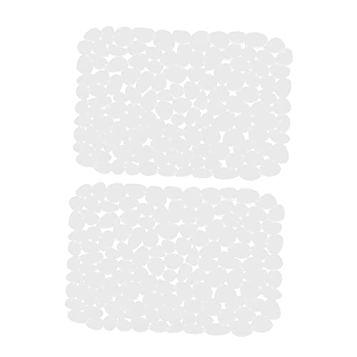 Sosoport 2 Stück Küchenspüle Matte aus PVC Rutschfeste Abflussmatte zum Trocknen von Geschirr und Besteck Transparent für Spülen und Kühlschranknutzung von Sosoport