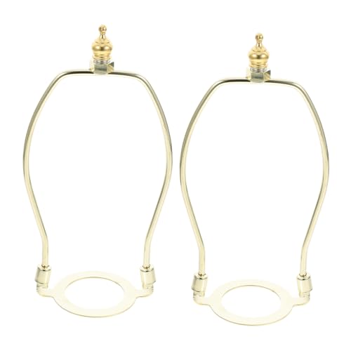 Sosoport 2 Stück Lampenschirm Halterung Teilig Harp und Finial aus Tragbare Installation Robustes Zubehör für Tisch und Stehlampen Mittleres Goldfarbene Lampenhalterung von Sosoport