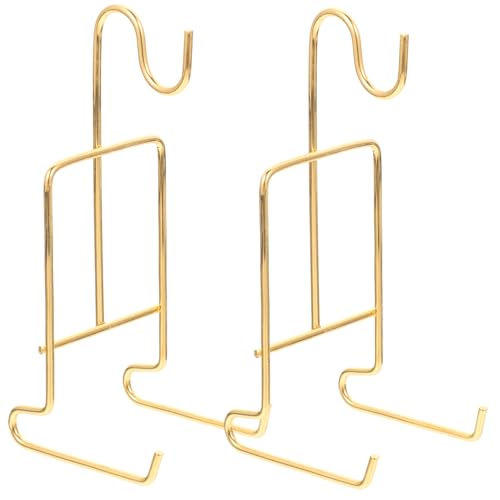 Sosoport 2 Stück Metall Kaffeetassenhalter Goldfarbig Tisch Thekenständer für Becher und Teller Eleganter Leichter Halter für Zuhause und Ausstellungszwecke von Sosoport