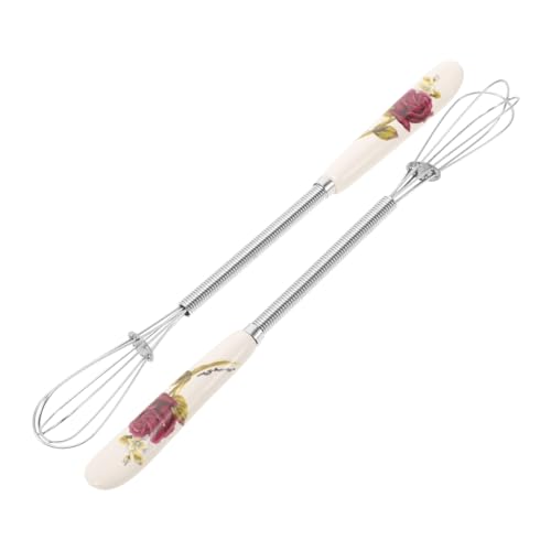 Sosoport 2 Stück Schneebesen mit Keramikhülle Handmixer für Eier und Milch für Küche und Backen Ergonomischer Griff Einfach zu Reinigen Effizient und Zeitsparend von Sosoport
