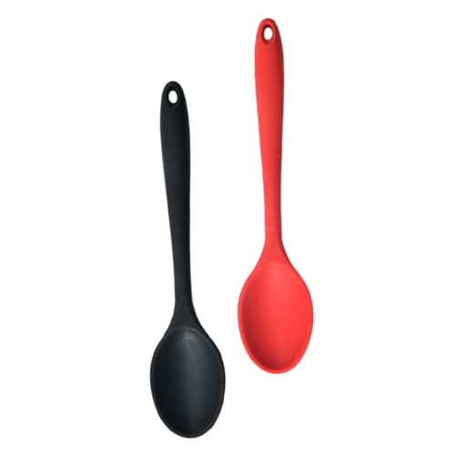 Sosoport 2 Stück Silikon Kochlöffel Hitzebeständige Geruchsfreie Salatlöffel Vielseitig Einsetzbar für Kochgeschirre Spülmaschinengeeignet Bpa frei zum Rühren Servieren und Kochen von Sosoport