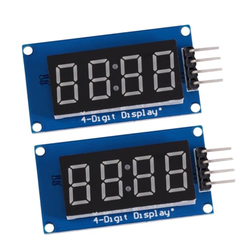 Sosoport 2 Stück Stelliges LED Segment Display Modul mit Einstellbarer Helligkeit Rotes Anode Digitalrohr Geeignet für Haushaltsgeräte Wie Induktionsherd und Mikrowelle mit Treiberchip von Sosoport
