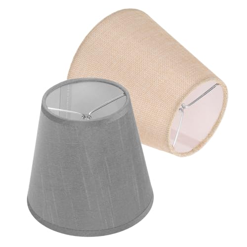 Sosoport 2 Stück Stoff Lampenschirme Ersatzlampenschirm für Tischlampe Nachttischlampe Schlafzimmer Esszimmer Küchenlampe Leichte Einfache Montage Modernes Design von Sosoport