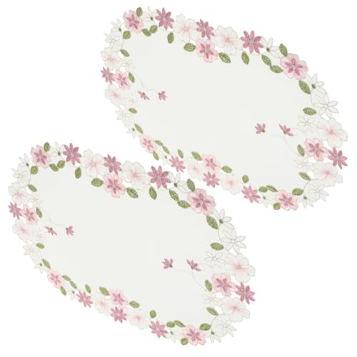 Sosoport 2 Stück Teiliges Satin Tischset mit Bestickung Europäischer Landhausstil Vielseitig Einsetzbar für Esszimmer Hochzeiten und Besondere Anlässe Oval Untersetzer für Vasen Sosoport 2 Stück Teiliges Satin Tischset mit Bestickung Europäischer Landhausstil Vielseitig Einsetzbar für Esszimmer Hochzeiten und Besondere Anlässe Oval Untersetzer für Vasen von Sosoport