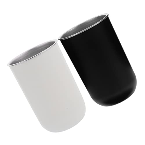 Sosoport 2 Stück Teiliges Zahnputzbecher Mattierte Oberfläche Leicht zu Reinigen Platzsparender Mundspülbecher für Badezimmer Zahnglas Rund Schwarz und Weiß Sosoport 2 Stück Teiliges Zahnputzbecher Mattierte Oberfläche Leicht zu Reinigen Platzsparender Mundspülbecher für Badezimmer Zahnglas Rund Schwarz und Weiß von Sosoport
