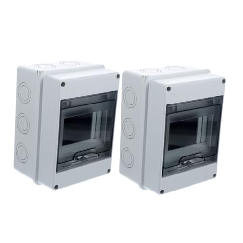 Sosoport 2 Stück Wasserdichte Aufputz Verteilerbox mit Transparentem Sichtfenster Sicherungskasten für Outdoor Stromverteilung Schutzgehäuse für Ladestationen und Elektromobilität von Sosoport