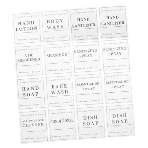 Sosoport 24 Blatt Wasserdichte Etiketten für Seifenspender und Shampoo Flaschen Selbstklebende Aufkleber zur Organisation von Badezimmerbehältern für Handseife und Seifenlabel Sosoport 24 Blatt Wasserdichte Etiketten für Seifenspender und Shampoo Flaschen Selbstklebende Aufkleber zur Organisation von Badezimmerbehältern für Handseife und Seifenlabel von Sosoport