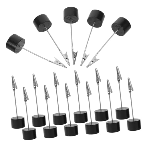 Sosoport 24 Stück Teiliges Holz Memo Clips mit Rundem Sockel Natürlicher Holzoptik Vielseitiger Kartenhalter für Hochzeits-tischnummern Geburtstagsdeko und Büro-notizen Stilvolle von Sosoport