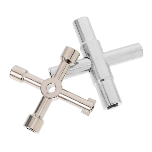 Sosoport 2Stücke Multifunktionale Wasserhahn Schlüssel Weg Schlüssel für Wasserzähler und Gasventile Ergonomisches Design für und Heimwerker von Sosoport