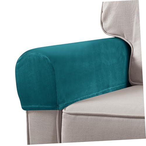 Sosoport 2stücke Elastische Armlehnenbezüge Für Sofa in Einfarbigem Blau Anti-rutsch Armlehnenprotektor Weiche Hautfreundliche Sofabedeckung Für Langanhaltenden Schutz Für Zuhause Büro Und von Sosoport