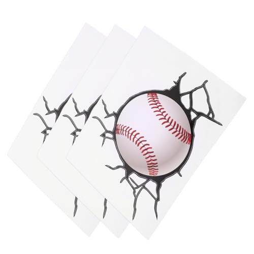 Sosoport 3 Blätter Hintergrundaufkleber Für Das Schlafzimmer Wohnzimmerdekor Baseball-wandaufkleber Dekorativer Aufkleber Zimmer Wandtattoo Auto Aufkleber Das Haustier Persönlichkeit 3d von Sosoport