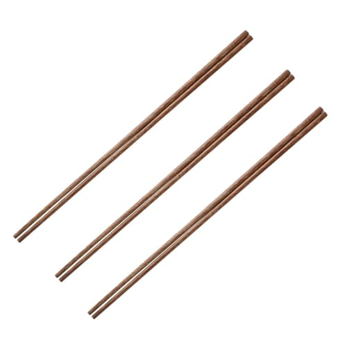 Sosoport 3 Paar Extra Lange Holz Essstäbchen zum Kochen Hitzebeständig Langlebig für Nudeln Hot Pot Küche und Restaurantgebrauch Robustes Holz Praktische Küchenhelfer von Sosoport
