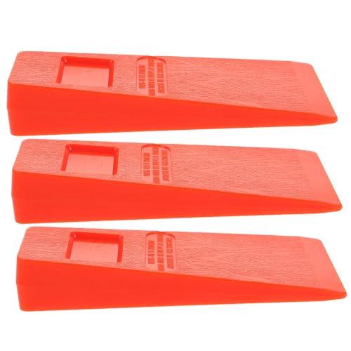 Sosoport 3 Stück Teiliges Fällkeil mit Spikes Leichter Forstkeil für kontrolliertes Baumfällen Langlebig Handlich Leuchtend Orange Sichere Holzfällwerkzeuge für Forstarbeiten von Sosoport
