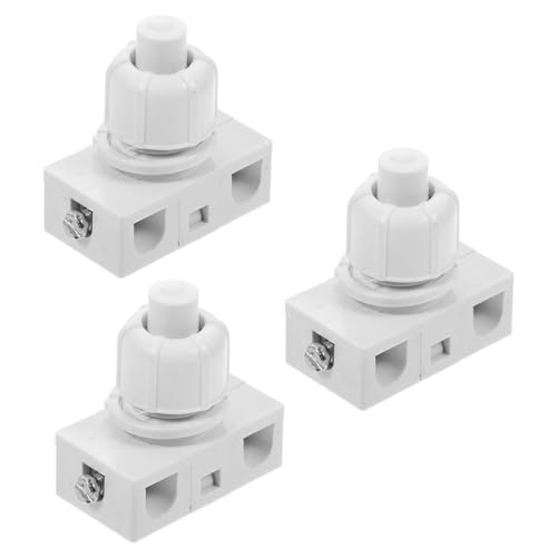 Sosoport 3Stücke Selbstverriegelnder Druckknopf Schalter für Licht Weißer Taster für Haushaltsgeräte und DIY Projekte Vielseitig Einsetzbar Elektronik und Lichtsystemen von Sosoport