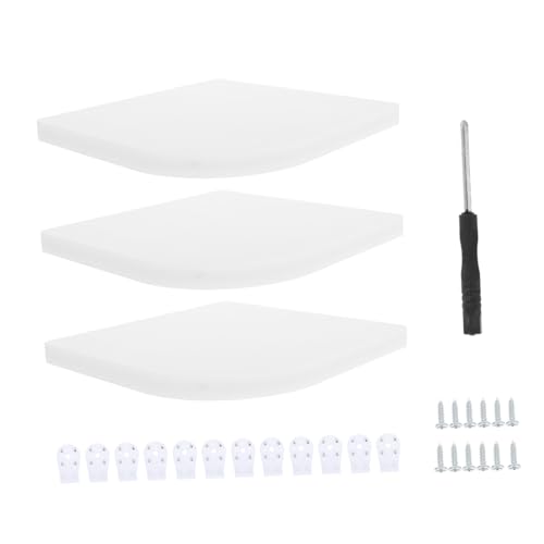 Sosoport 3Stücke Teiliges Wandregal aus Wandmontierte Eckregale für Wohnzimmer und Schlafzimmer Platzsparender Organizer Milchweiß von Sosoport