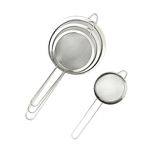 Sosoport 4 Stück Küchensieb Teiliges Handheld Mesh Strainer Feinmaschiges Mehlsieb Ölfilter Löffel Hochtemperaturbeständig Leicht zu Reinigen Platzsparend Sosoport 4 Stück Küchensieb Teiliges Handheld Mesh Strainer Feinmaschiges Mehlsieb Ölfilter Löffel Hochtemperaturbeständig Leicht zu Reinigen Platzsparend von Sosoport