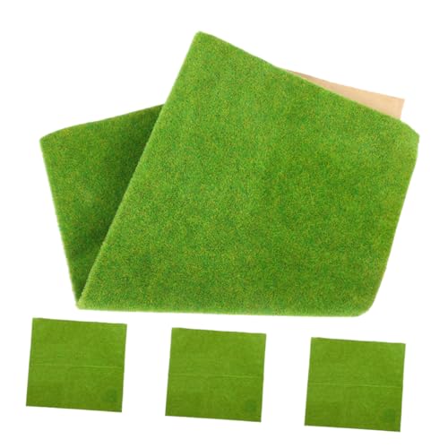 Sosoport 4 Stück Kunstrasen Fake Gras Pad gefälschte Grasquadrate Kunststoff-Rasendekor gefälschter schmücken Sandtisch, schneidbarer Sandtischmodelldekoration Grün von Sosoport