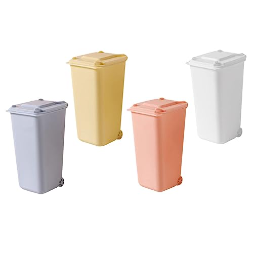 Sosoport 4 Stück Mini Mülleimer Set mit Deckel Kreative Tischabfalleimer für Büro Wohnzimmer und Bad Kleine Mülltonnen als Stifthalter Platzsparend und Weiß Gelb und Blau Sosoport 4 Stück Mini Mülleimer Set mit Deckel Kreative Tischabfalleimer für Büro Wohnzimmer und Bad Kleine Mülltonnen als Stifthalter Platzsparend und Weiß Gelb und Blau von Sosoport