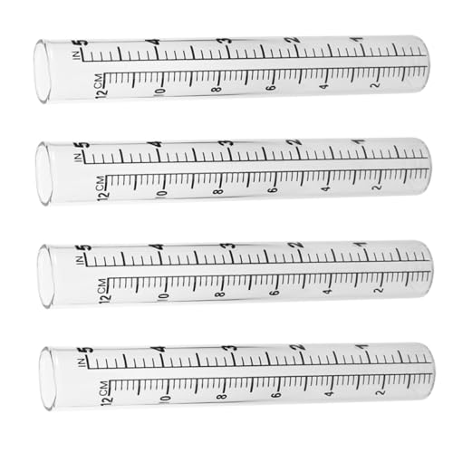 Sosoport 4 Stück Regenmessrohr Regenmesser für den Außenbereich geeignet Regenmesser im Freien Messung klares Messbecher Meter Regenmesser liefern Behälter für Regenmesser von Sosoport