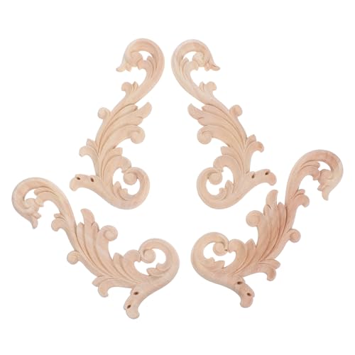 Sosoport 4 Stück Teiliges Holzornamente Geschnitzte Eckappliques aus Europäisches Design Langlebige Möbelverzierung für Türen Schränke und Garderoben Einfache Montage Sosoport 4 Stück Teiliges Holzornamente Geschnitzte Eckappliques aus Europäisches Design Langlebige Möbelverzierung für Türen Schränke und Garderoben Einfache Montage von Sosoport