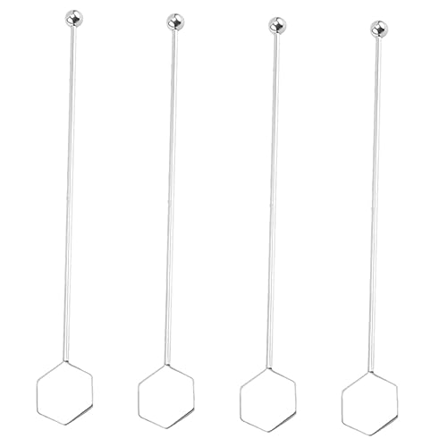 Sosoport 4 Stück Teiliges Rührstäbchen für Cocktails Wiederverwendbare Swizzle Sticks mit Runder Spitze zum von Getränken Kaffee und Tees Wiederverwendbar von Sosoport