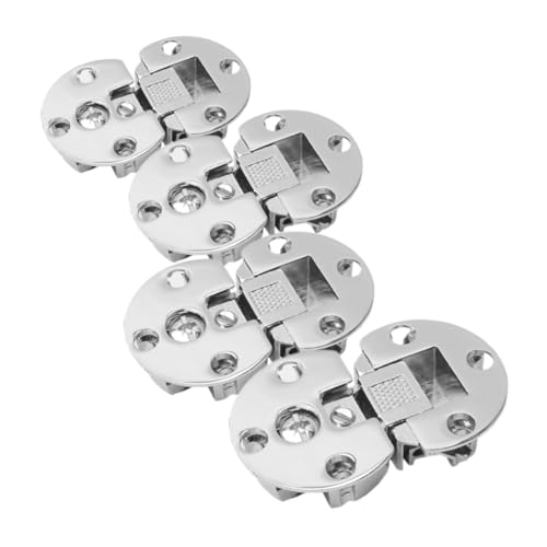 Sosoport 4 Stück Teiliges Verstellbares Scharnier für Küchen und Badschränke Verdecktes Bündiges Klappscharnier Geräuscharm Platzsparend Silber für Kleine Räume und Klappbare Tischplatten von Sosoport