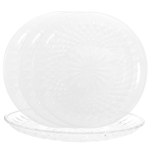 Sosoport 4 Stück Transparente Acryl Obstplatte Snack tablett für Hochzeit Party Candy Storage Tray Elegante Handliche Fruchtplatte für Tischdekoration und Snacks Wiederverwendbar von Sosoport