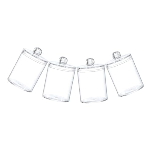 Sosoport 4 Stück Transparente Baumwollpad Aufbewahrungsbox mit Deckel Staubdichte Organizer für Wattepads und Wattestäbchen Kompakte Schachteln für Badezimmer und Tisch Praktische von Sosoport