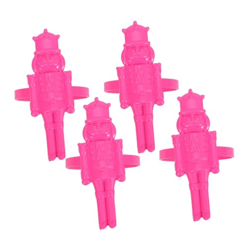 Sosoport 4 Stück Weihnachtliche Serviettenringe Nussknacker Design Rosa Festliche Tischdeko Serviettenhalter für Weihnachtsessen und Party Geschenkidee von Sosoport