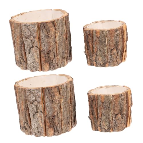 Sosoport 4-teiliges Set Blumenkübel Aus Holz Mit Baumrindenmotiv Für Mini-pflanzenarrangements Sosoport 4-teiliges Set Blumenkübel Aus Holz Mit Baumrindenmotiv Für Mini-pflanzenarrangements von Sosoport