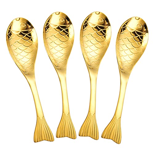 Sosoport 4Stücke Fischförmige Metalllöffel Langlebige Suppenlöffel aus Hochwertigem Metall für Brei und Desserts Komfortabler Griff für Erwachsene Sosoport 4Stücke Fischförmige Metalllöffel Langlebige Suppenlöffel aus Hochwertigem Metall für Brei und Desserts Komfortabler Griff für Erwachsene von Sosoport