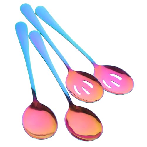 Sosoport 4Stücke Teiliges Set Servierlöffel aus Ergonomische Küchengeräte für Tägliche Kochen und Servieren für Obst Desserts und Snacks von Sosoport