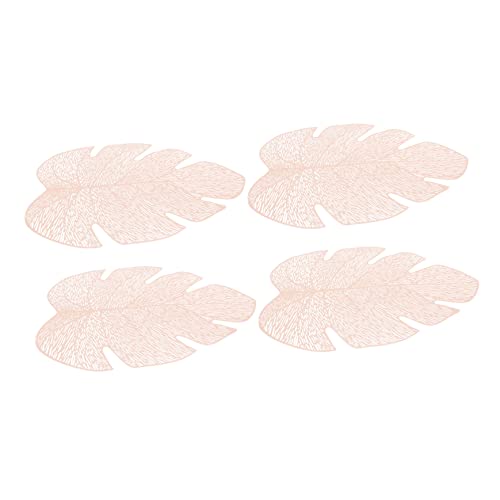 Sosoport 4stücke Tischsets rutschfest Isolierend Für Geschirr Esstisch Hitzebeständig Blattform Dekoratives Platzset Schutz Pads von Sosoport