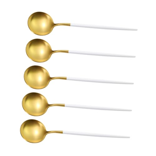 Sosoport 5 Stück Teiliges Suppenlöffel Klein Tragbar mit Ergonomischem Griff Vielseitig für Porridge Reis Suppe Glatte Oberfläche Leicht zu Reinigen Langlebig und Praktisch für Küche und Sosoport 5 Stück Teiliges Suppenlöffel Klein Tragbar mit Ergonomischem Griff Vielseitig für Porridge Reis Suppe Glatte Oberfläche Leicht zu Reinigen Langlebig und Praktisch für Küche und von Sosoport