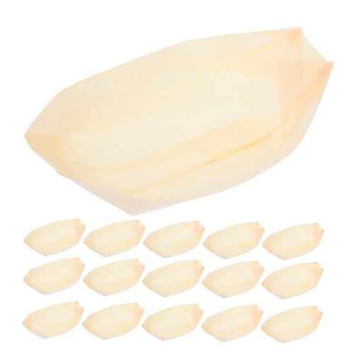 Sosoport 50 Stück Lunchbox in Form Eines Sushi-Bootes Aufschlag Sushi Serviertablett Boot Größe Sushi-tablett Sushi-Boot Teller Planke Für Restaurant Party Boot-Snack-tablett Beige Holz von Sosoport