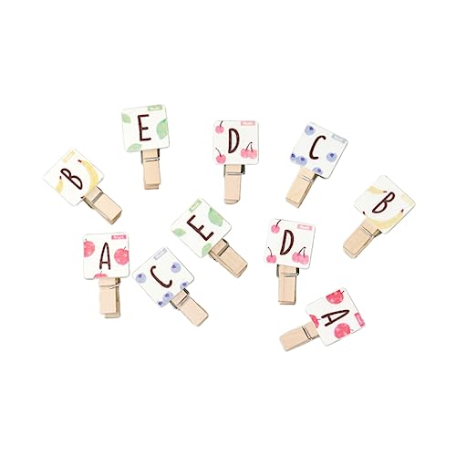 Sosoport 50stücke Holz Wäscheklammern Mini Cartoon Obst Muster Fotopapier-klammern Handwerk Clips Büroklammern Nachrichtenklammern Dekoration Basteln Karten Banner von Sosoport