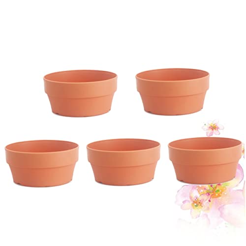Sosoport 5stücke Imitation Blumentöpfe Japanische Runde Kunststoff Pflanztöpfe Für Innen Und Außen Blumentopf Mit Entwässerungslöchern Orange von Sosoport